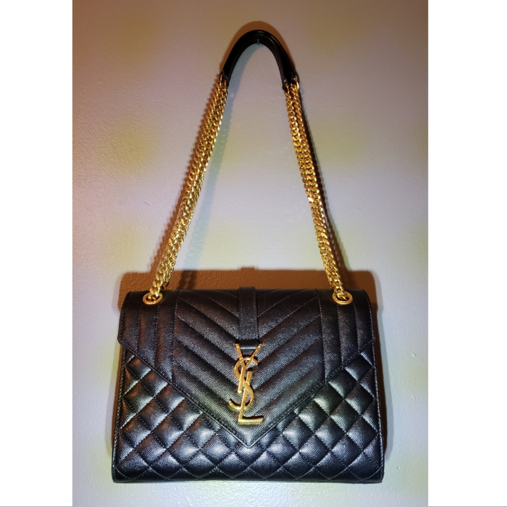Auth YSL Medium Matelassé Envelope Bag!